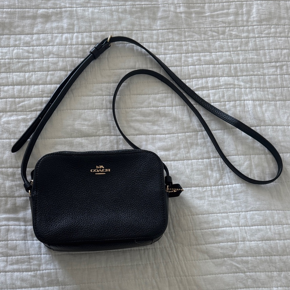 Coach Black Pebbled Leather Crossbody Bag